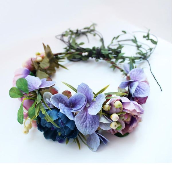 

party floral headband wreath hairband wedding bridal bridesmaid headdress flower hair accessories wedding flower crown qyldzl