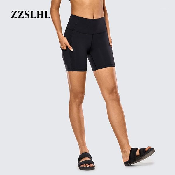

yoga outfits breathable naked feeling biker shorts for women high waisted running shorts-6 inches1, White;red