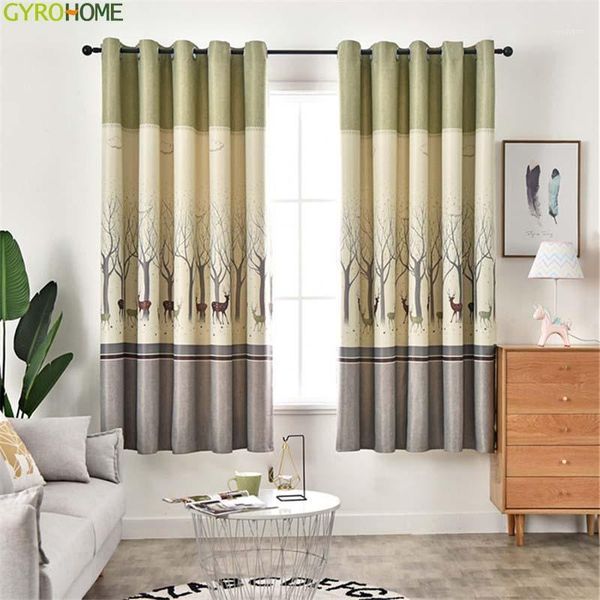 

small deer printed curtains for living room window bedroom kitchen1