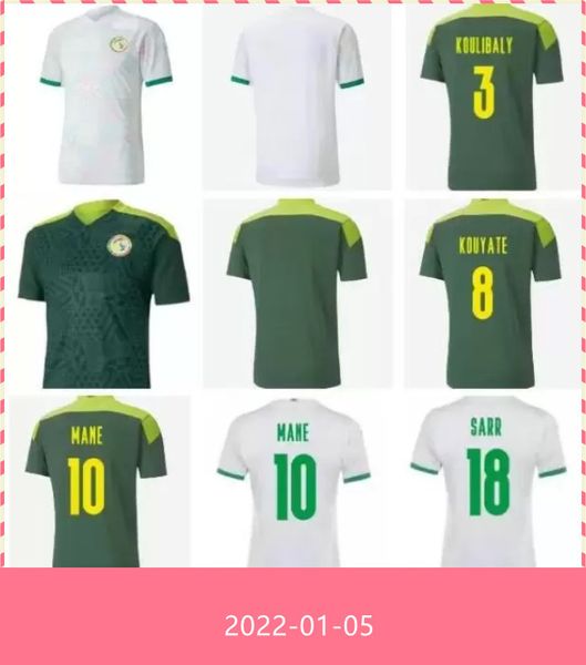 

2021 2022 thai senegal soccer jerseys national team mane koulibaly gueye kouyate sarr homme maillot de foot football shirt, Black;yellow