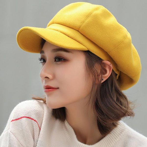 

parent-child adjustable winter beret for women solid plain octagonal newsboy cap ladies casual wool hat girls painter cap, Blue;gray