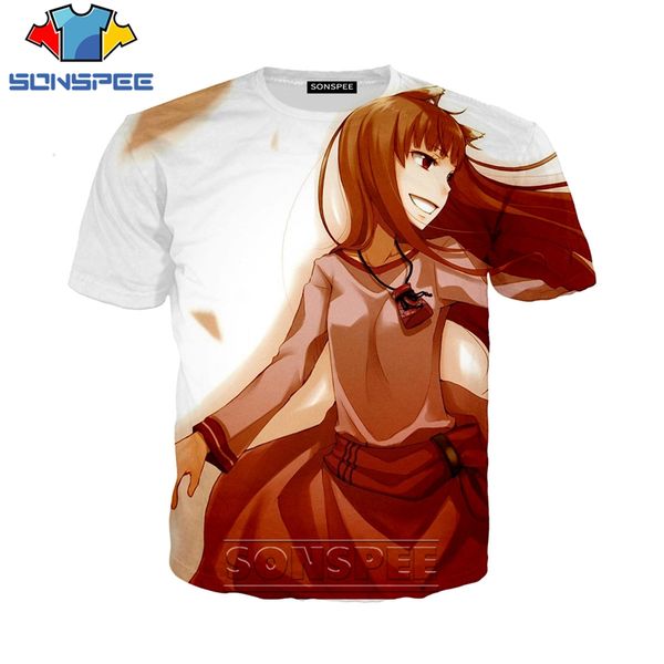 

spice and wolf anime 3d print shirts anime oversized graphic men clothing