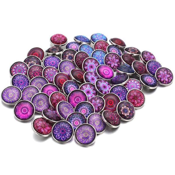 

10pcs/lot new glass snap button random purple series theme fit 18mm diy snap bracelet jewel bbyibj
