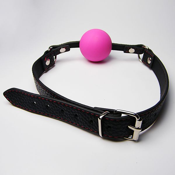 

2 silicone ball leather gag strap with sized color choose play slave bondage standard toy gags xeovk