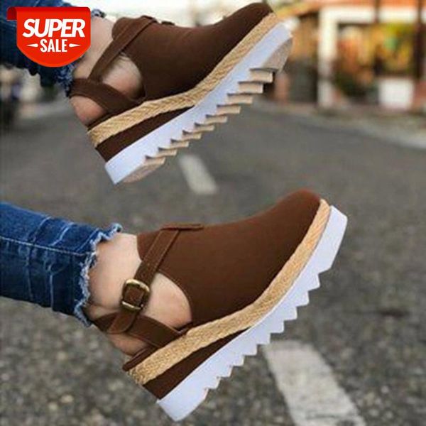 

mcckle women platform sandals thick bottom ladies sandals slingback outdoor wedges belt buckle strap summer shoes fashion #5t2s, Black