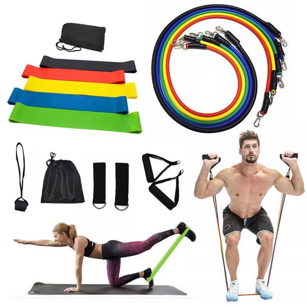 

resistance bands 17pcs/set latex crossfit training exercise yoga tubes pull rope,rubber expander elastic fitness with bag
