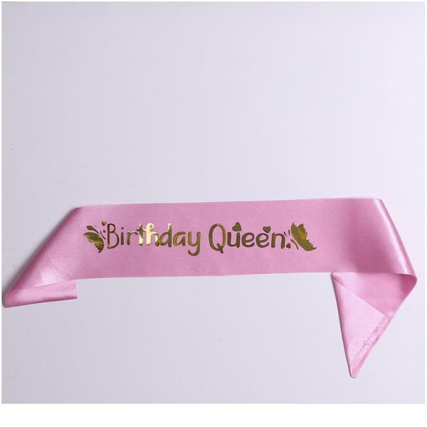 

birthday queen glitter satin sash mermaid birthday girl ribbons shoulder girdle party supplies fashion decoration acc bbyjgn