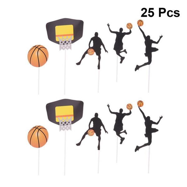 

25pcs basketball theme cake ers cupcake picks glitter decorative party supplies cupcake ers cake decor for festival a35 bbyfuo
