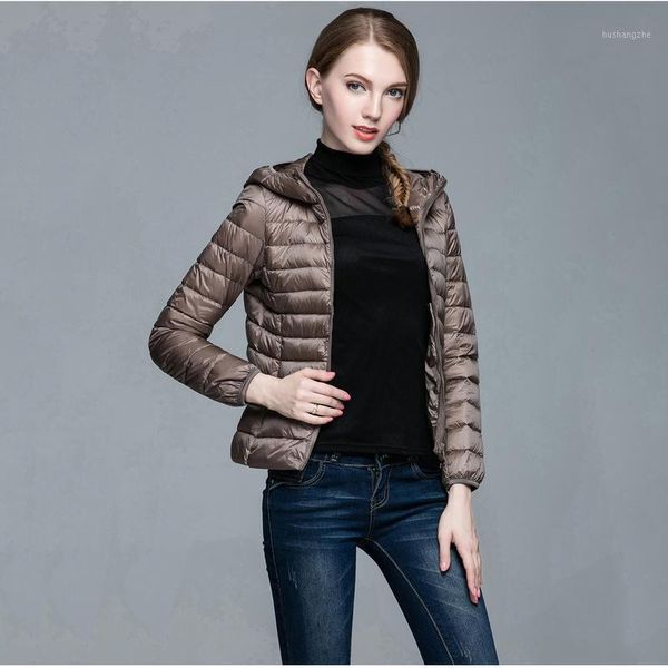 

winter ladies coats and jackets plus size light thin warm white duck down jacket woman casual hooded jackets female outwear1, Black;brown