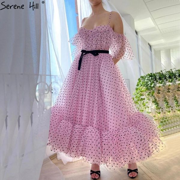 

party dresses pink simple a-line tulle prom long short sleeves sashes ankle length formal dress 2021 serene hill bla70522, White;black