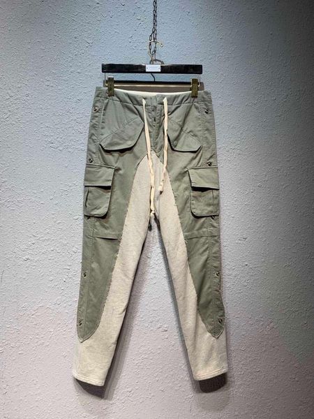 

men hi street patchwork cargo sweatpants t200422, Black