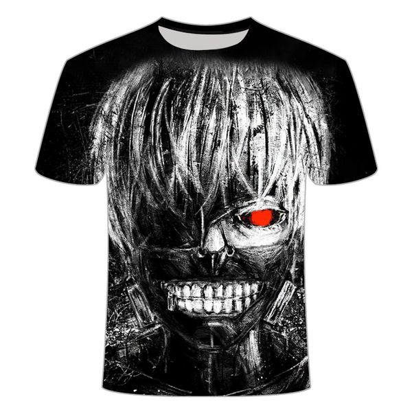 

tokyo ghoul anime kaneki ken black new style mens 3d print shirts hentai harajuku horror men clothing