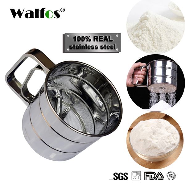 Frete Grátis 1 PC Alta Qualidade Sifter Copo Peneira Malha De Pó Farinha De Aço Inoxidável Ferramentas de Cozimento 201023