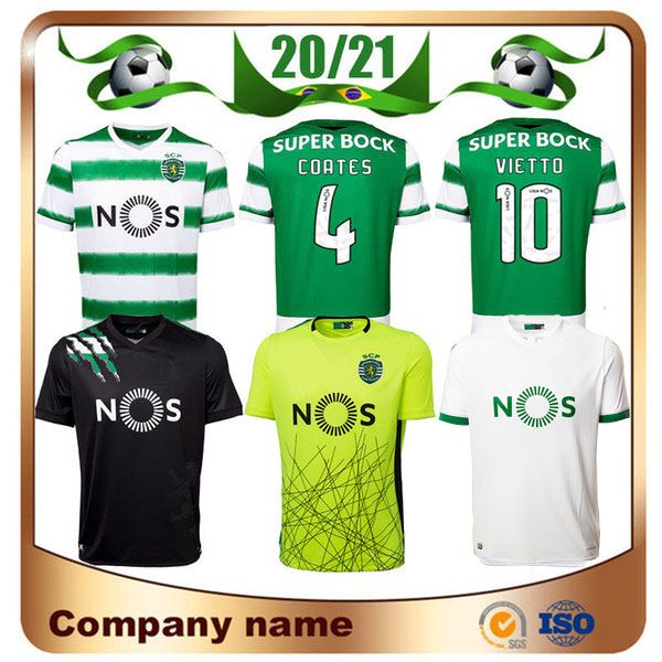 

20/21 sporting lisbon 3rd soccer jerseys 2020 home vietto coates acuna phellype soccer shirts jovane rosier battaglia football uniform, Black;yellow
