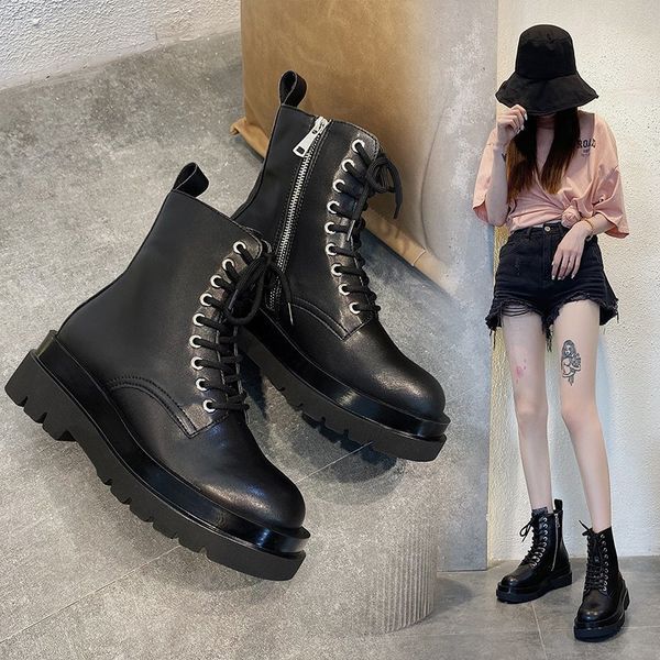 

feminine fashion shoes gothic black ankle of women platform rentals wedge up to mujer motorcycle boots eg57