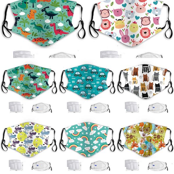 

factoryzqdnin face mask designer kids face masks stock children's cartoon butterfly dinosaur masks pm2.5 dust-proof and smog earhoo
