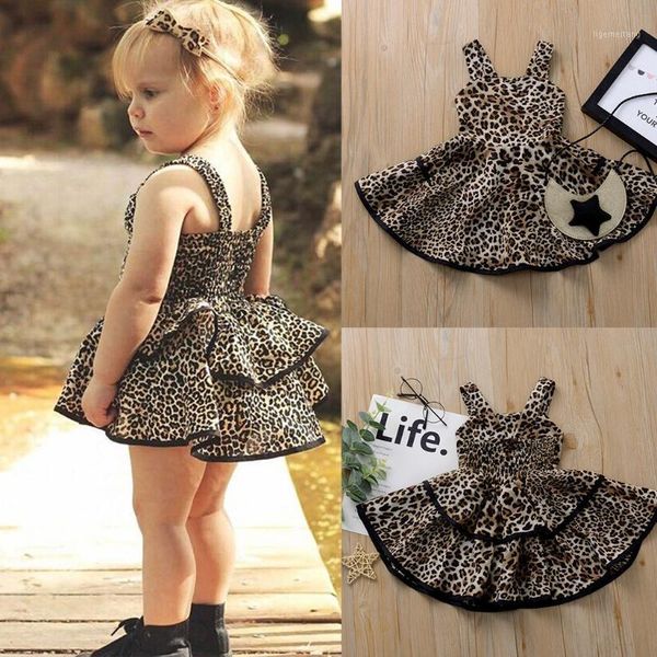 

2021 new kids fashion toddler kids baby girls strap ruffles leopard print princess dress clothes baby girl sleeveless dress1, Red;yellow