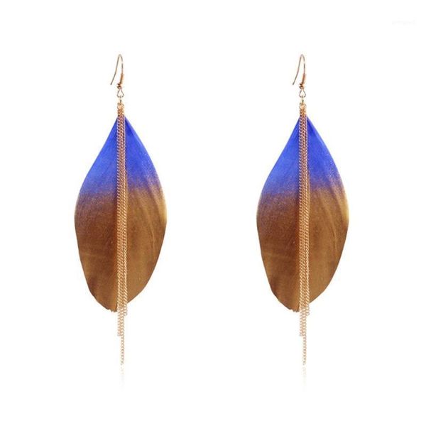 

dangle & chandelier creative feather tassel earrings fashion simple ethnic style summer long for women boho jewelry aretes de mujer1, Silver