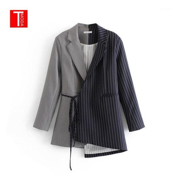 

women blazers and jackets 2019 spring colorblock patchwork striped work blazer womens blazer notched outerwear ladies long coat1, White;black