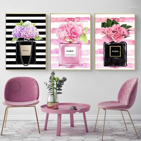 

paintings modern wall art home decor perfume bottle canvas painting coco pictures for living room fashion posters and prints no frame1