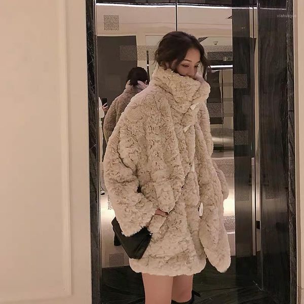 

2020 women's clothing winter outerwear coats new autumn and winter lamb fur coat 10191, Black