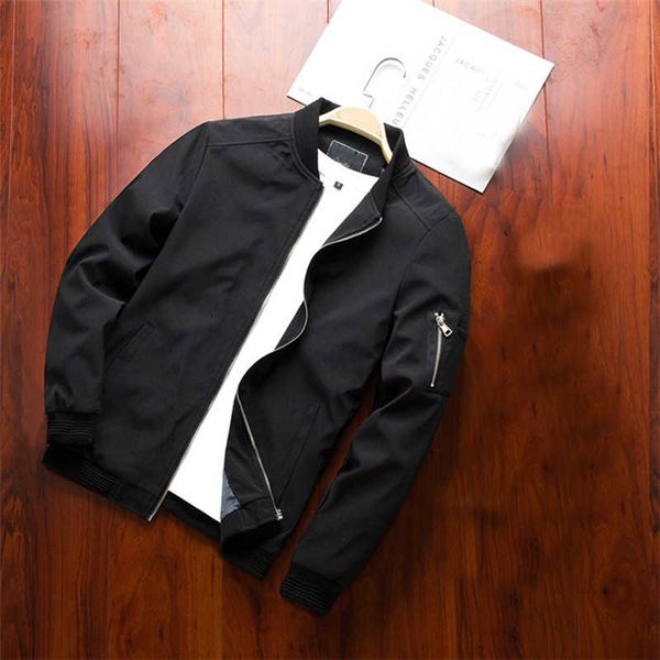 

spring autumn men's bomber jackets casual male outwear windbreaker stand collar jacket mens baseball slim coats clothing, Black;brown