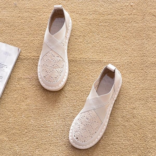 

2020 summer casual shoes women flats breathable mesh shoes ladies summer slip-on fashion thick sole holiday footwear a2393 #us3b, Black