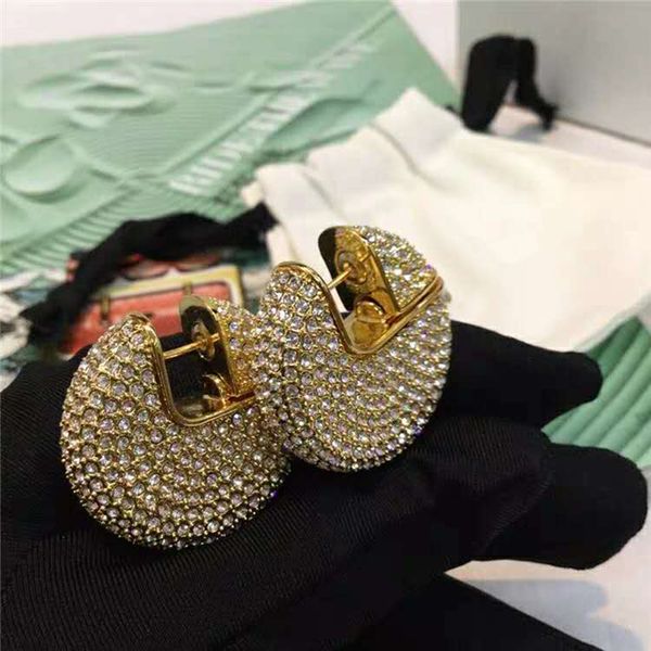 

high end women earrings yellow gold plated full cz cubic earrings hoops for girls women for party wedding nice gift, Golden;silver