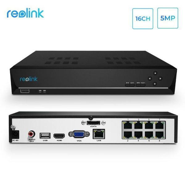 

reolink nvr 16ch for reolink 4mp/5mp ip camera p2p 24/7 recording h.264 video recorder rln16-410-no hdd1, Black;white