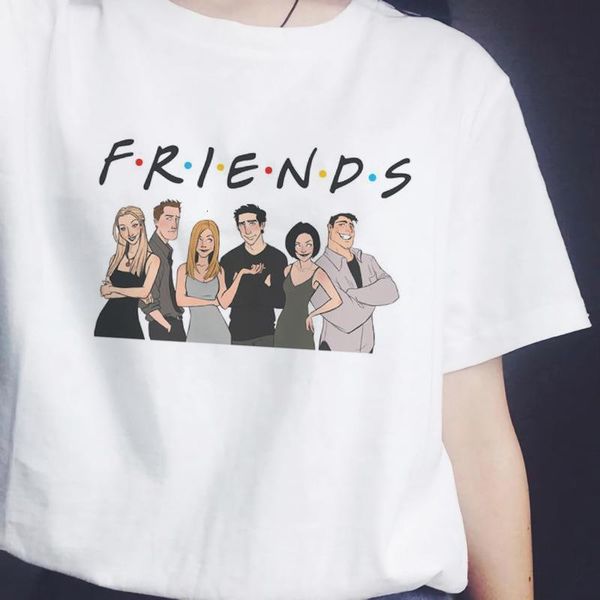 

friends tv show women t shirt new hip hop 90s friends tshirt harajuku femme clothes tees t-shirt streetwear clothes, White