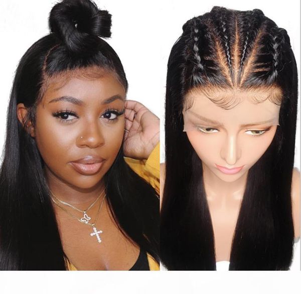 

long straight remy human hair full lace wigs selling full head set 100% virgin brazilian hair new designer fashion adjustable cap, Black;brown