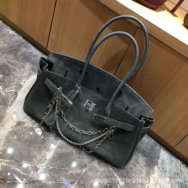 

new fashion women's inszhang yuqi same canvas military cloth large capacity armpit bag