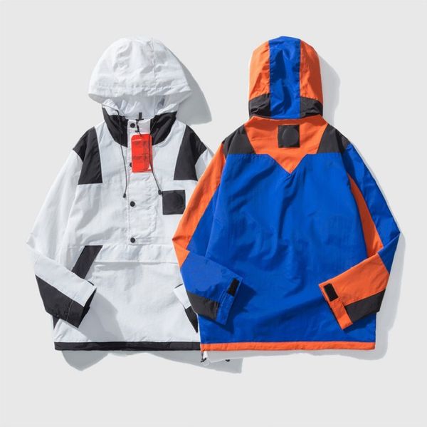 

20fw winter new windbreaker fashion black and white stitching design letter printing men's & women's jacket trend size m-2xl, Black;brown