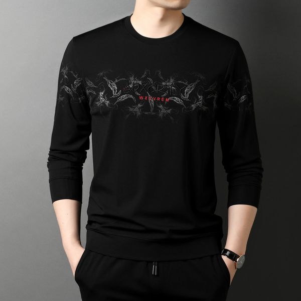 

2020 new products versatile casual autumn korean round neck sweater fashion youth long sleeve t-shirt men's wear, Gray