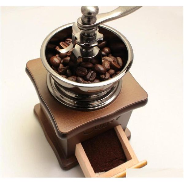 

coffee grinder manual wooden grinding machine ceramics core handmade retro style mills jlljom dayupshop