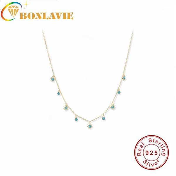 

bonlavie adjustable push-pull design of golden solar clavicle chain for s925 tone silver bohemian necklace1