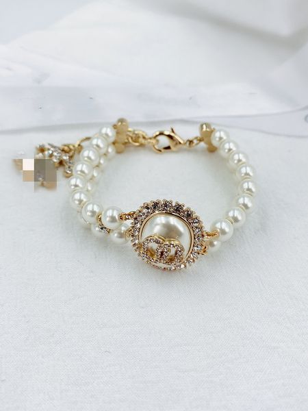 

fashion brand designe brass pearl woven bracelet for women wedding bridal dress party lovers gift luxury jewelry for bride with box, Golden;silver