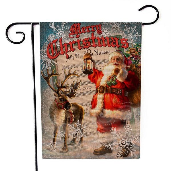 

factoryflag santa hanging banner flax merry outdoor door ornament christmas decorations for home new year fwa2098