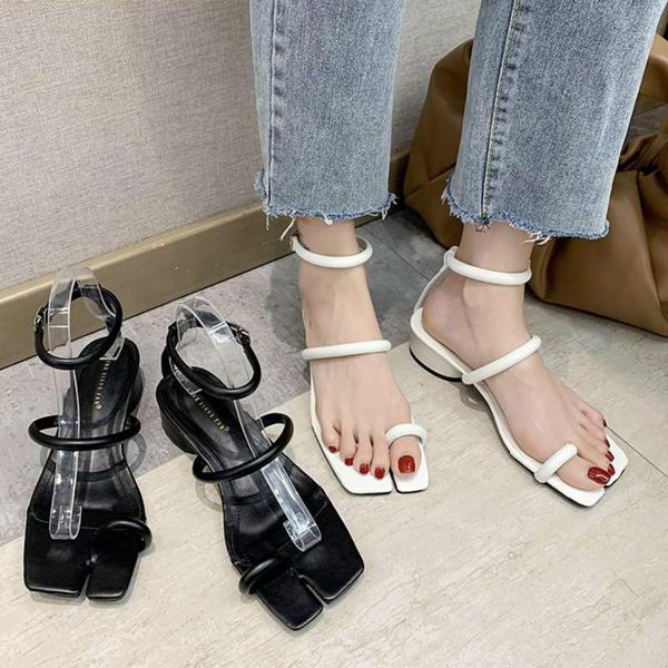 

dress shoes sandals woman 2021 summer personality fashion thick heel roman style high heels women sshoes size 35-391, Black
