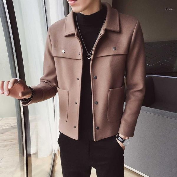 

abrigos hombre invierno 2019 winter warm wool coat korean slim fit woolen jacket men trend short black coat men casaco masculino1