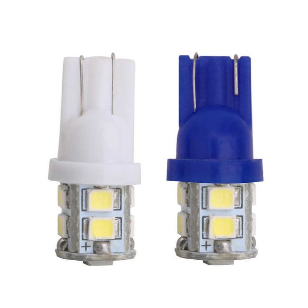 Novo carro 2pcs LED 2835-10SMD Lâmpadas 12V 5W 6000K T10 W5W Socket Auto Bulbos Leitura Luz 194 168 Luz de instrumento de carro claro