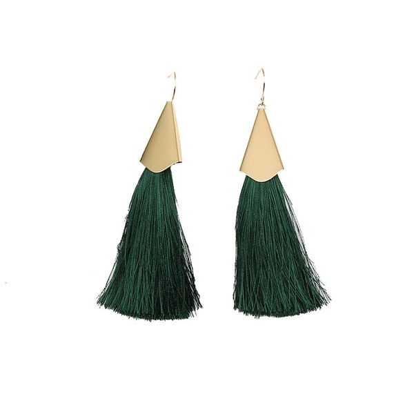 

2020 designer european and american earrings tassel thread spike rayon iron cap tassel female models ins explosion, Silver