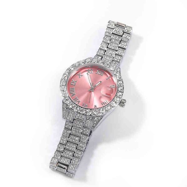 

nxy watches tbtk women baby pink dial iced out quartz clock luxury rhinestone waterproof wrist small size for women0209, Slivery;brown