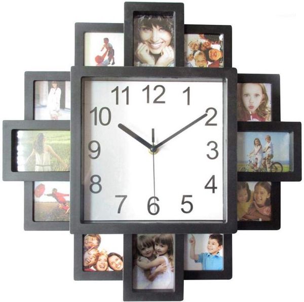 

16 inch ps wall clock p frame clock for pgraphs, multi aperture collage picture display, gift for friends/family, 121