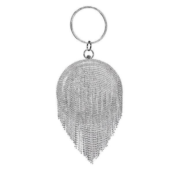 

for party/wedding/prom evening elegant circular woman bag bags tote handbag clutch bag shining with tassel bur+e qynf