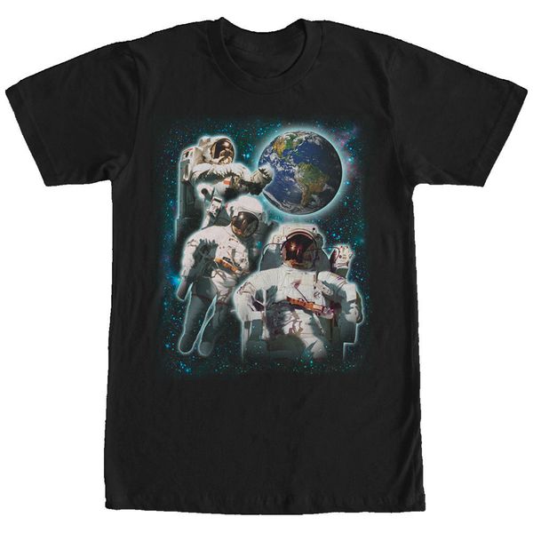

sport 2019 fashion 100% cotton t shirt three astronauts in space mens graphic t shirt tee shirt