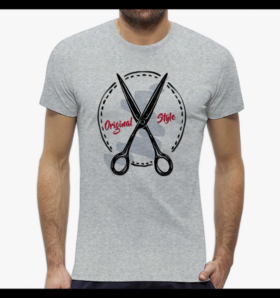 

смешная одежда casual с коротким рукавом tshirts t-shirt uomo fashion old стиль barber scissors ретро футболка спортивная с капюшоном толсто