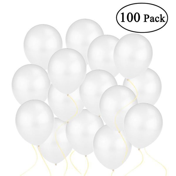 

100pcs 12 inch bright color latex metallic balloons (white) 1027