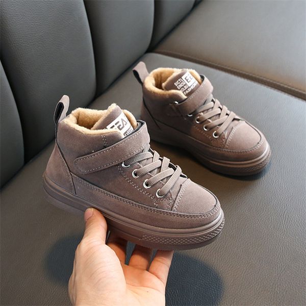 

winter new kids ankle fashion vintage boys martin for children waterproof boots girls snow sneakers outdoor non-slip, Black