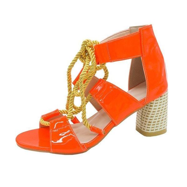 

2021 gladiator sandals fashion women sandals high heels open toe ankle strap shoes size 35-43 pumps orange yellow c077, Black